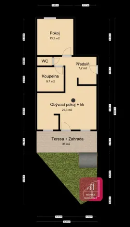 Pronájem bytu 2+kk, Rousínov, Zahradní, 57 m2
