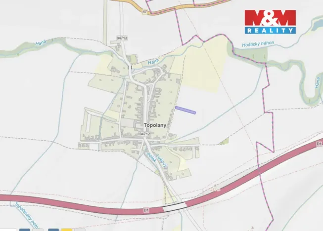 Prodej pozemku pro bydlení, Topolany, 1194 m2