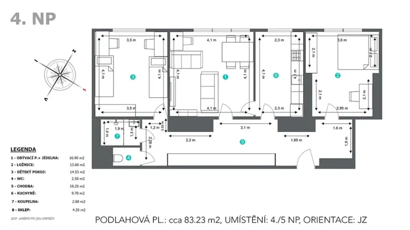 Prodej bytu 3+1, Kladno, Vrchlického, 78 m2