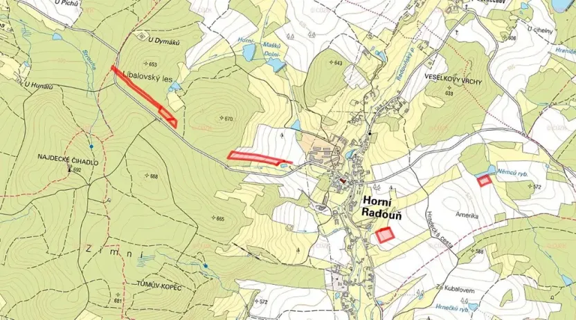Prodej pole, Horní Radouň, 62445 m2