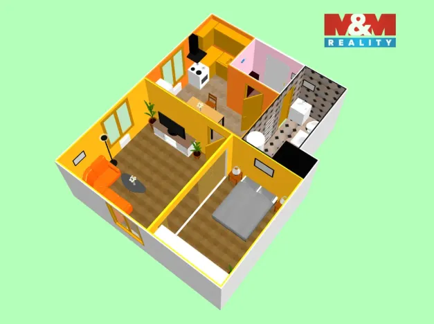 Pronájem bytu 2+kk, Červené Pečky, V Cihelně, 48 m2