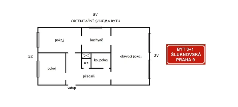 Prodej bytu 3+1, Praha - Střížkov, Šluknovská, 68 m2