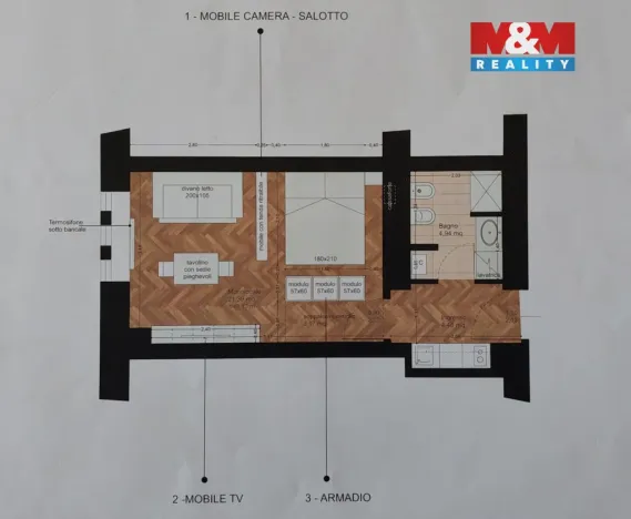 Pronájem bytu 1+kk, Praha - Josefov, Valentinská, 31 m2