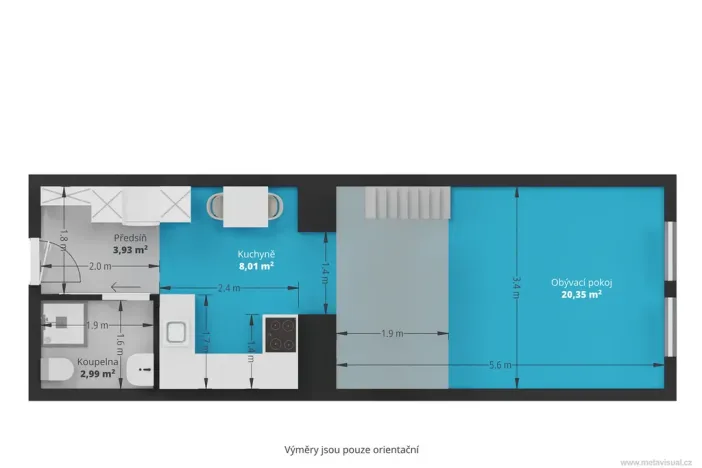 Pronájem bytu 1+kk, Praha - Hradčany, Keplerova, 39 m2