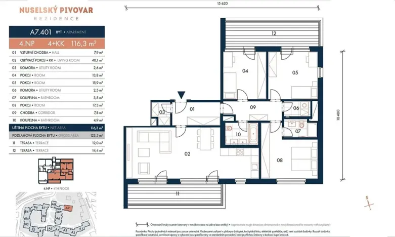 Pronájem bytu 4+kk, Praha - Nusle, Bělehradská, 116 m2