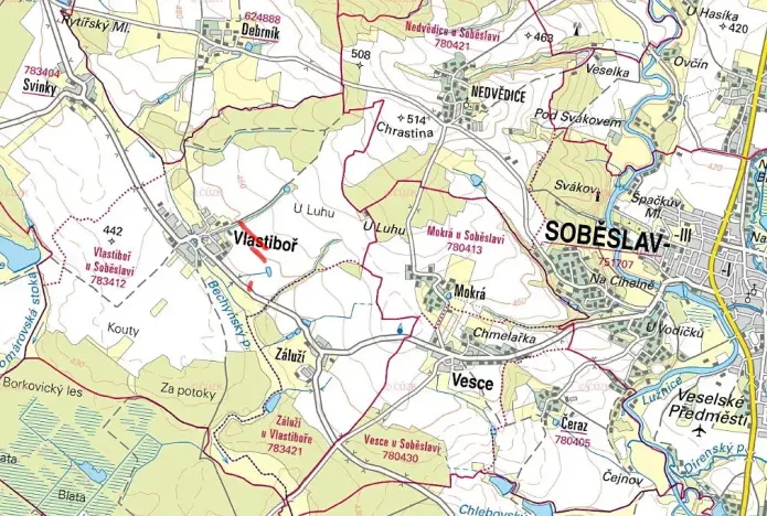 Prodej pole, Vlastiboř, 9560 m2