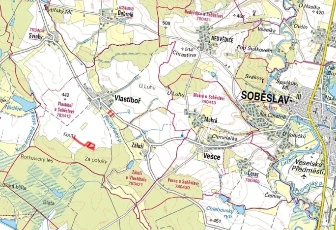 Prodej pole, Vlastiboř, 34376 m2