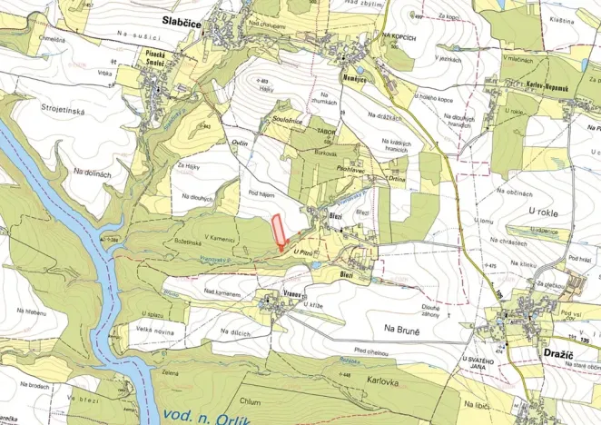 Prodej pole, Slabčice, 17072 m2