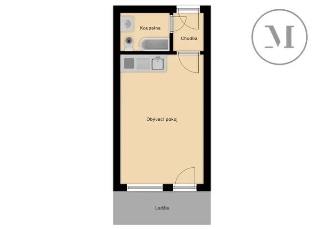 Prodej bytu 1+kk, České Budějovice, Fr. Ondříčka, 29 m2