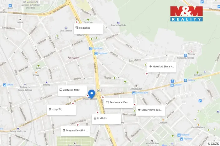 Prodej bytu 1+kk, Brno - Židenice, Táborská, 32 m2