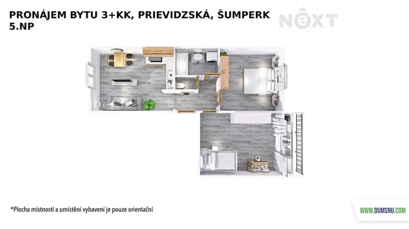 Pronájem bytu 3+kk, Šumperk, Prievidzská, 55 m2