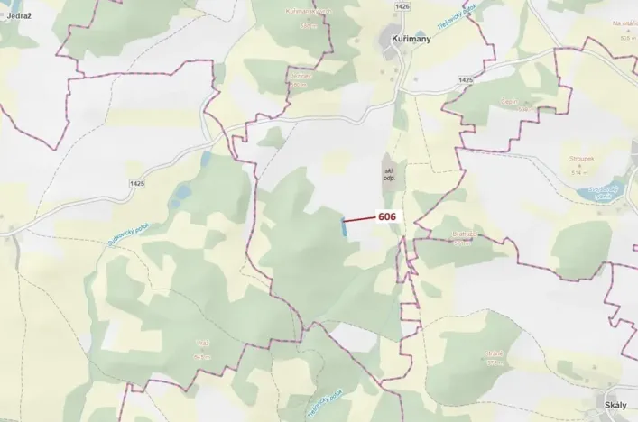 Dražba lesa, Kuřimany, 2526 m2