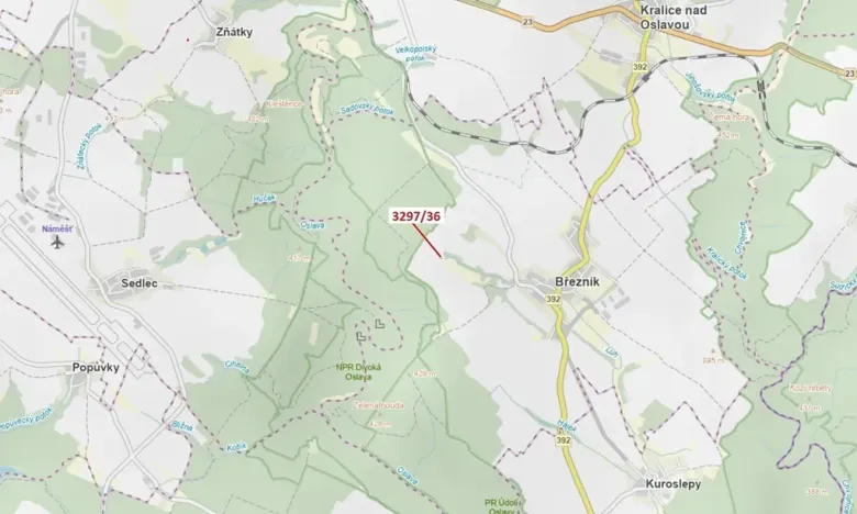 Dražba pozemku, Březník, 86 m2