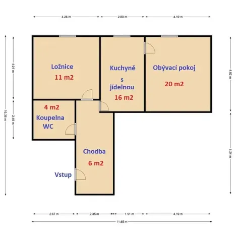 Prodej bytu 2+1, Smečno, Svinařovská, 56 m2