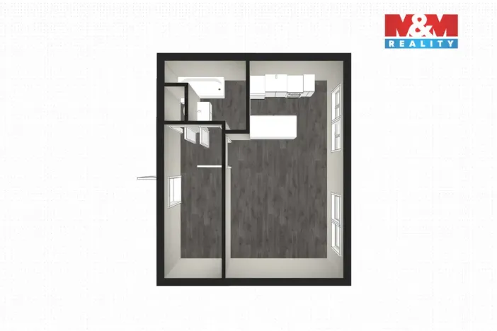 Pronájem bytu 1+kk, Opočno, Pohořská, 40 m2