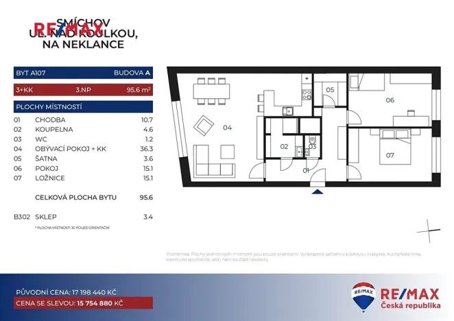 Prodej bytu 3+kk, Praha - Smíchov, Na Neklance, 96 m2