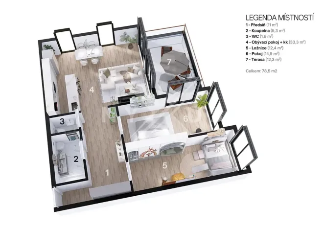 Prodej bytu 3+kk, Praha - Jinonice, Na pomezí, 79 m2