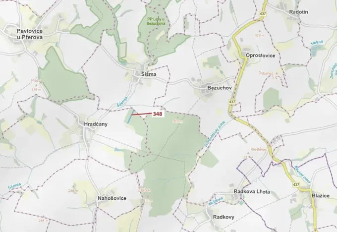 Dražba lesa, Hradčany-Kobeřice, 6360 m2