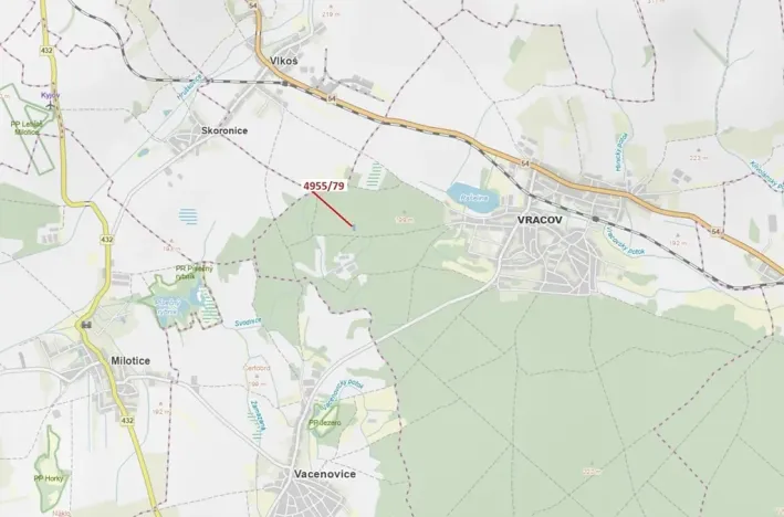 Dražba lesa, Vracov, 1662 m2