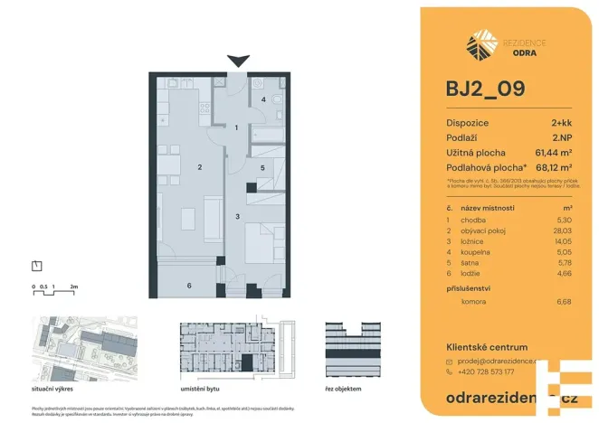 Prodej bytu 2+kk, Praha - Bohnice, Lodžská, 66 m2