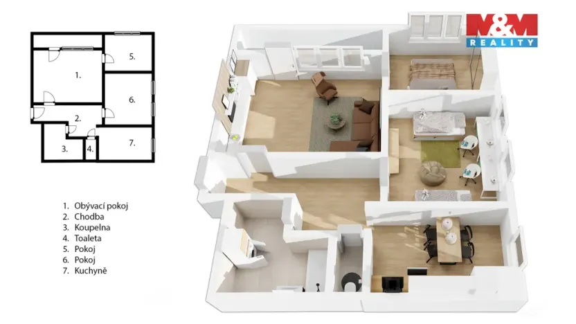 Prodej bytu 3+1, Hodonín, Jižní, 81 m2