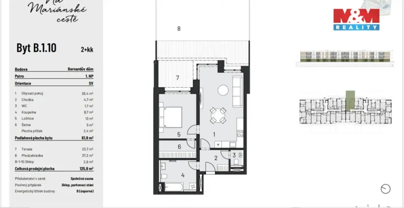 Pronájem bytu 2+kk, Brandýs nad Labem-Stará Boleslav - Brandýs nad Labem, Dřevčická, 62 m2