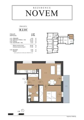 Prodej bytu 2+kk, Poděbrady, Fügnerova, 44 m2