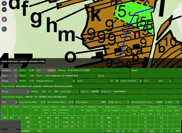 Prodej lesa, Horní Němčí, 4589 m2