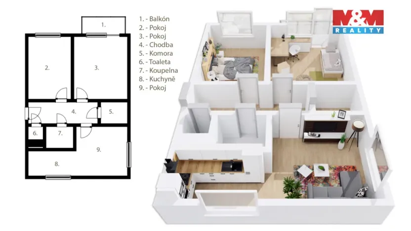 Prodej bytu 3+1, Velká Jesenice, 74 m2