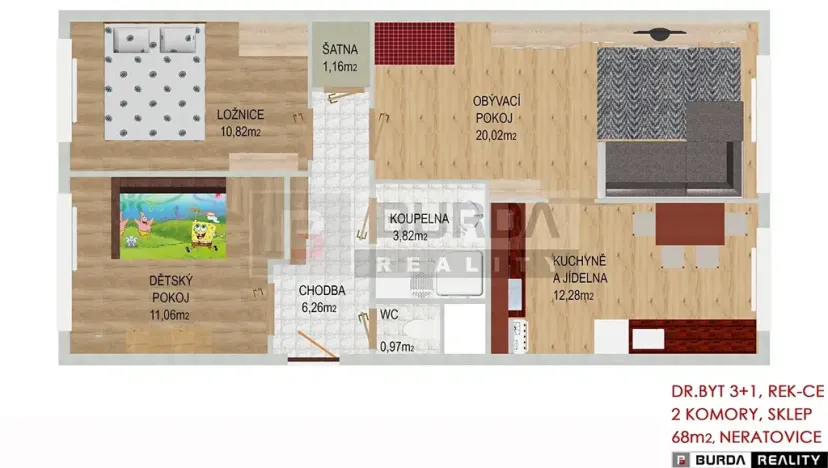 Prodej bytu 3+1, Neratovice, 68 m2