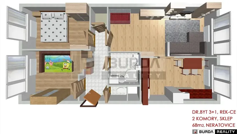 Prodej bytu 3+1, Neratovice, 68 m2