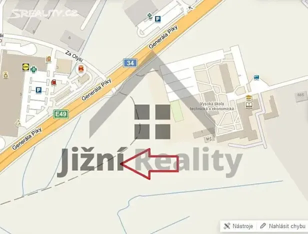 Prodej komerčního pozemku, České Budějovice, Za Otýlií, 1965 m2