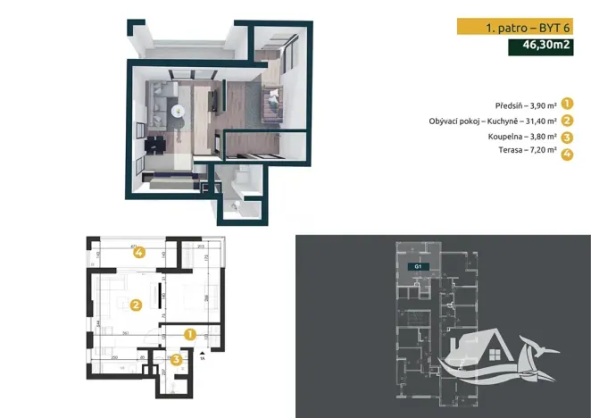 Prodej bytu 2+kk, Bar, Černá Hora, 42 m2