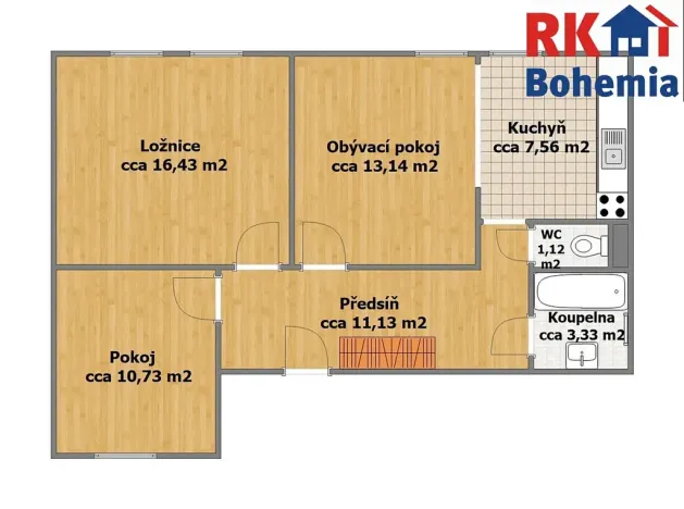 Prodej bytu 3+1, Český Brod, nám. Arnošta z Pardubic, 63 m2