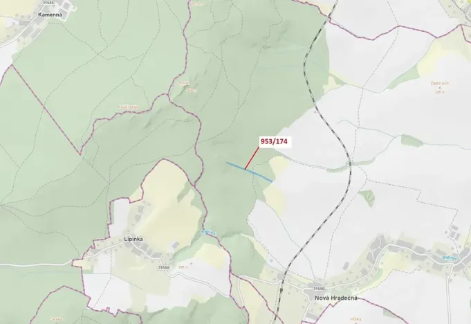 Dražba lesa, Nová Hradečná, 6275 m2