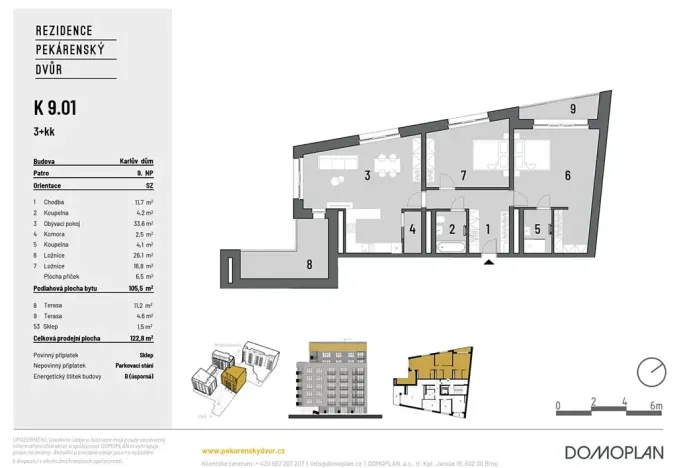Prodej bytu 3+kk, Brno, Bratislavská, 105 m2