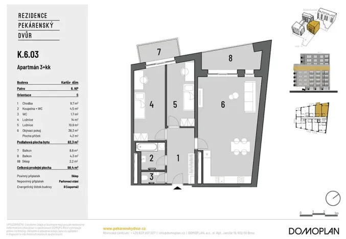 Prodej bytu 3+kk, Brno, Bratislavská, 83 m2