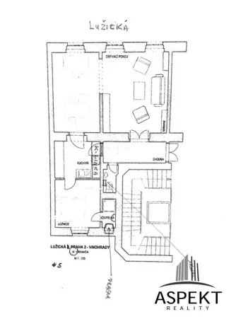 Pronájem bytu 2+1, Praha - Vinohrady, Lužická, 66 m2