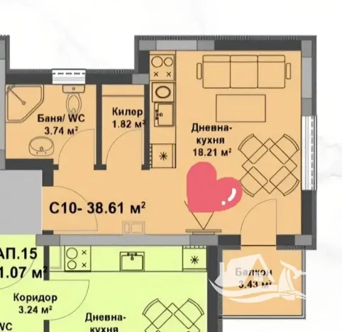 Prodej bytu 1+kk, Nesebar, Bulharsko, 33 m2