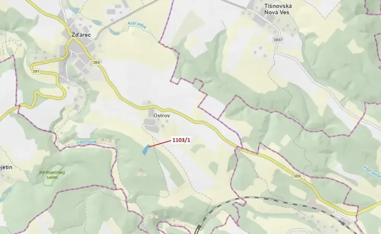 Dražba lesa, Žďárec, 3474 m2