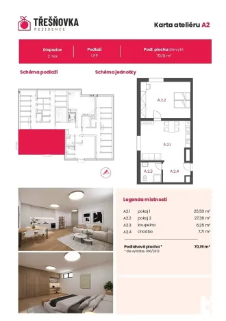 Prodej apartmánu, Kolín, Pražská, 70 m2