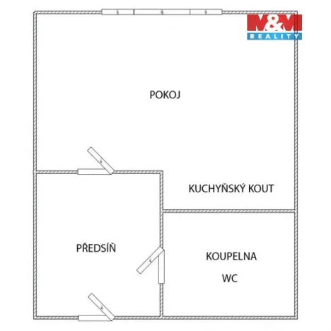 Pronájem bytu 1+kk, Praha, Rýmařovská, 26 m2