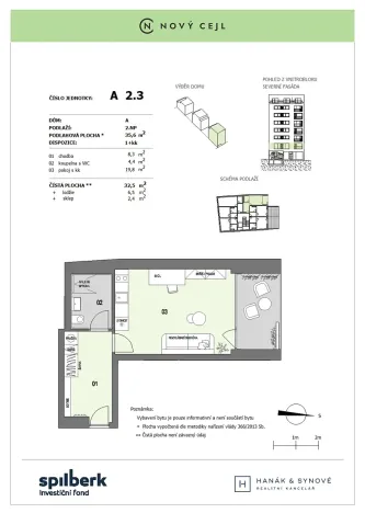 Pronájem bytu 1+kk, Brno, Cejl, 36 m2