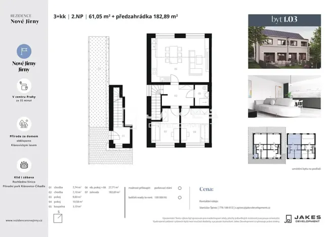 Prodej bytu 3+kk, Jirny, 61 m2