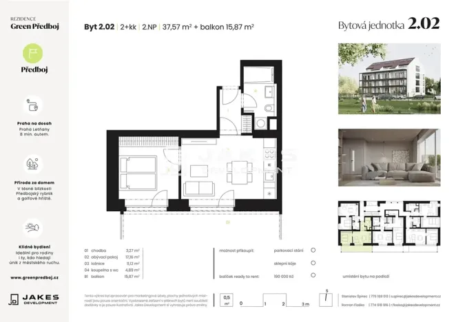 Prodej bytu 2+kk, Předboj, Ke Tvrzi, 38 m2