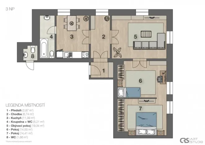 Prodej bytu 2+1, Liberec - Liberec III-Jeřáb, 1. máje, 80 m2