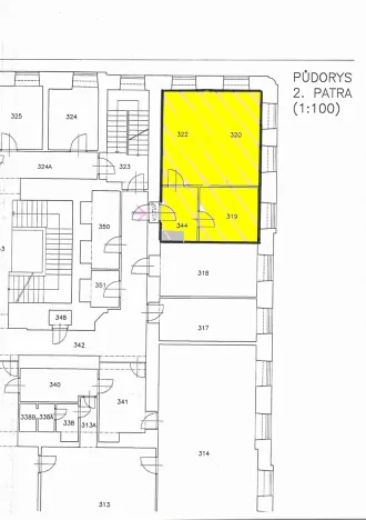 Pronájem kanceláře, Brno, Josefská, 51 m2