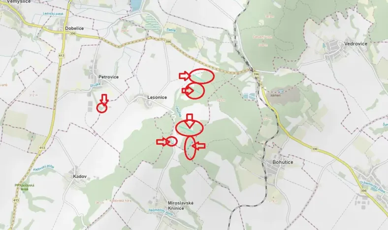 Prodej podílu lesa, Lesonice, 6189 m2