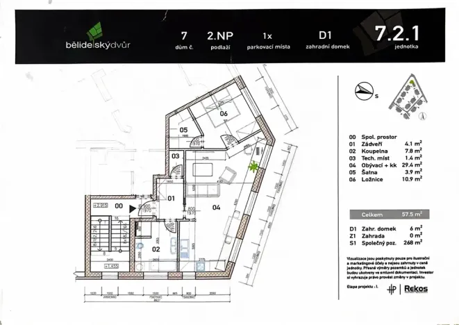Pronájem bytu 2+kk, Olomouc, Roháče z Dubé, 57 m2