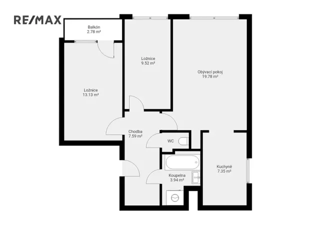 Pronájem bytu 3+kk, Praha - Chodov, Radimovická, 61 m2